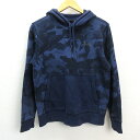 s■アンダーアーマー/UNDER ARMOUR 迷彩柄/カモフラ柄 プルオーバーパーカ【SM/P】紺/MENS/21【中古】