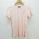 a■ディーゼル/DIESEL イラストプリント Tシャツ【S】ピンク/MENS/70【中古】