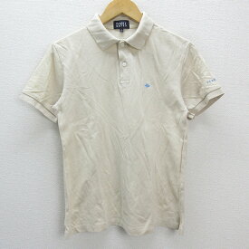 k■パーリーゲイツ/PEARLY GATES 鹿の子地 半袖ポロシャツ/ゴルフウェア【2】ベージュ/MENS■114【中古】