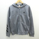 z■アディダス/adidas BASKETBALL FZパーカー DM7565【O】灰/men's/90【中古】■