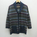 G■ネネット/Ne-net ショールカラーカーディガン/ウール【2】紺系/men's/55【中古】■