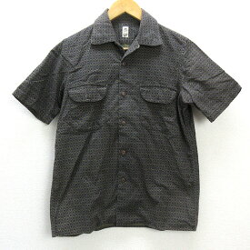 k■カトー/SHIRT KATO` 総柄ドット 半袖オープンカラーシャツ【S】灰色系/MENS■111【中古】