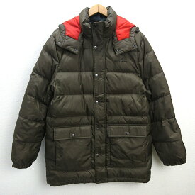 k■エディー・バウアー/Eddie Bauer グースダウンコート/ダウンジャケット【M】カーキ/MENS■121【中古】