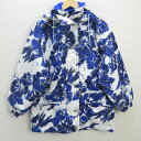 H■90年代■エレッセ/ellesse ITALY ハイビスカス柄 スキージャケット ヴィンテージ【L】白青/LADIES■22【中古】