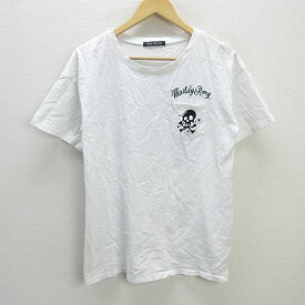 G■ワールドワイドラブ/WORLD WIDE LOVE! 刺繍デザインTシャツ【1】白/men's/62【中古】■