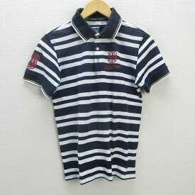 G■アドミラル/ADMIRAL GOLF 半袖ポロシャツ/ボーダー【M】紺白/men's/66【中古】■