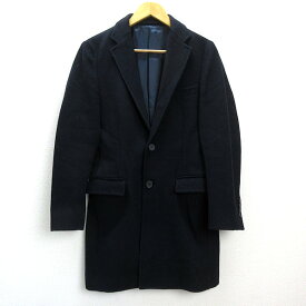 n■ユナイテッドアローズ/Green Label RELAXING ウールチェスターコート【S】紺/MENS/226【中古】