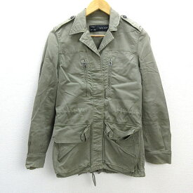 n■ザラ/ZARA BASIC M-65 ミリタリージャケットJKT【S】カーキ/LADIES/159【中古】