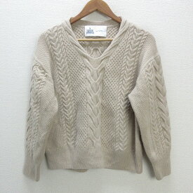 k■ユナイテッドアローズ/UNITED ARROWS GRL HAMILTON LAMBSWOOL ケーブルニットセーター/LADIES■5【中古】