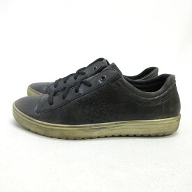 k■【39】エコー/ecco レザースニーカー/コンフォートシューズ/24.5cm程度/黒/LADIES■49 【中古】