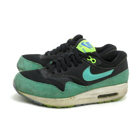 y■【24cm】ナイキ/NIKEエアマックス エッセンシャルWMNS AIR MAX 1 ESSENTIAL ランニングシューズ■黒/緑LADIES/11【中古】