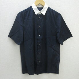 G■日本製■ノット/KNOTT 半袖シャツ/コットン【1】紺/men's/161【中古】■