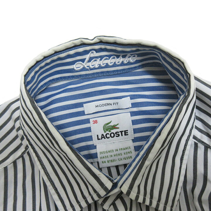 楽天市場】s□香港製□ラコステ/LACOSTE 胸ポケット付き ストライプ柄 