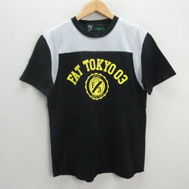 y■エフエーティー/FAT GRAD フットボールTシャツ■黒【 TITCH】men's/135【中古】