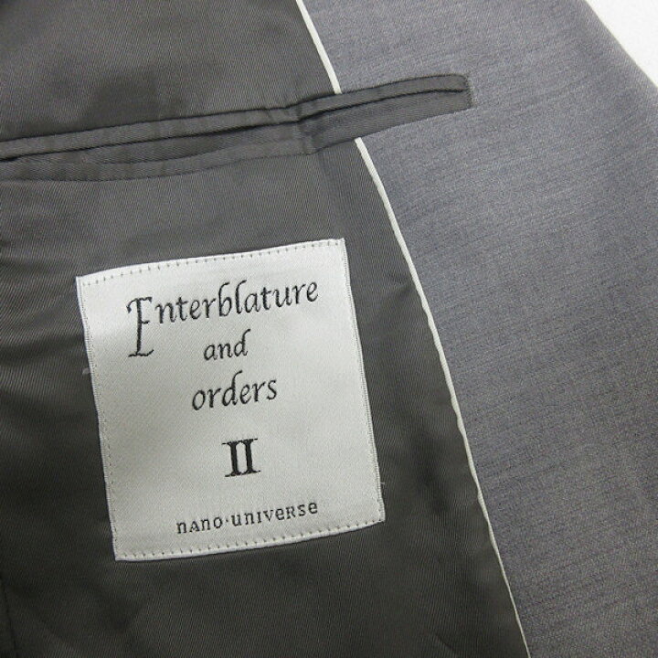 H ナノユニバース nano universe enterblatureandorders 2Bテーラードジャケット 2 灰色 MENS 109 中古 マニライズ