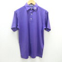 G■フットジョイ/footjoy 半袖ポロシャツ/ゴルフウェア【M】紫/men's/34【中古】■