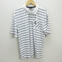 G■カールカナイ/Karl Kani GOLF 半袖ポロシャツ/ゴルフウェア【L】白黒/men's/133【中古】■
