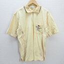 G■シンプソン/SIMPSON 半袖ポロシャツ/ハーフジップ【L】黄/men's/127【中古】■