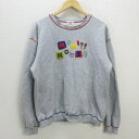 H■ミキハウス/MIKI HOUSE ロゴ刺繍 スウェットシャツ トレーナー【L】灰色/MENS■42【中古】