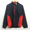 H■FJ フットジョイ/FootJoy ハーフジップ ゴルフジャンパー ウェア【S】黒/MENS■30【中古】