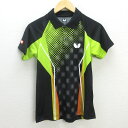 G■ニッタク/NITTAKU 半袖ポロシャツ/卓球ウエア【SS】黒黄/men's/67【中古】■