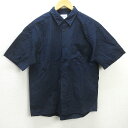 H■モリス＆サンス/MORRIS&SONS 無地 半袖シャツ/シンプルで合わせやすい【3】紺/MENS■128【中古】