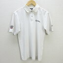 C■テーラーメイド/TAYLORMADE 胸ロゴ刺繡 半袖ポロシャツ/ゴルフウェア【M】白/MENS■97【中古】
