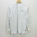 G■アディダス/adidas GOLF ハーフジップモックネックシャツ【L】白黒/men's/51【中古】■