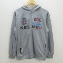 G■ケルメ/KELME フルジップパーカー/サッカー・フットサル【L】灰/MENS/14【中古】■
