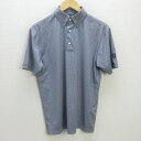 D■FJ フットジョイ/FootJoy 千鳥格子柄 半袖ドライポロシャツ/ストレッチ【M】白黒/MENS/89【中古】■