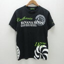 C■バナナセブン/BANANASEVEN 半袖Tシャツ デザインプリント【M】黒/men's/14【中古】■
