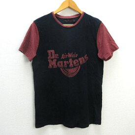 z■ドクターマーチン/Dr.Martens ロゴTシャツ【S】黒/men's/77【中古】■