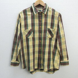 z■エフエーティー/FAT TYO 長袖チェックシャツ/ネルシャツ【SKINNY】着茶/men's/11【中古】■