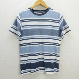 z■シップス/SHIPS ボーダーTシャツ【M】青系/men's/99【中古】■