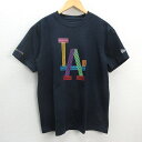 G■ニューエラ/NEWERA BTS ダイナマイト ロサンゼルス ドジャース Tシャツ ベースボールTシャツ/13276912【US/S】紺/men's/91【中古】■