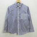 C■ネネット/Ne-net 総柄 チェック/ストライプ 長袖BDシャツ【2】紫/men's■153【中古】■