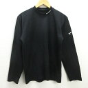 G■ツアーステージ/TOURSTAGE モックネックシャツ/ゴルフウェア【M】黒/men's/58【中古】■
