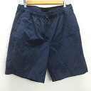 C■アディダス/adidas HD0002 プリンティングロゴ カジュアル ストレートショート ナイロン ハーフパンツ【XO】紺/MENS/10■【中古】