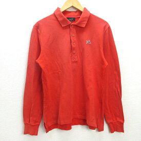 G■アーぺーセー/A.P.C. 長袖ポロシャツ/鹿の子地【3】オレンジ系/men's/74【中古】■