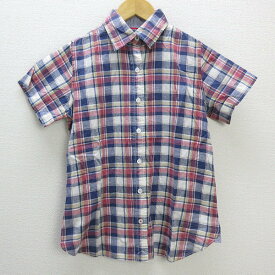 ◇ トミーヒルフィガー/TOMMY HILFIGER チェック柄 半袖シャツ【M】LADIES/218【中古】