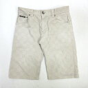 k■カールカナイ/Karl Kani 同色ブロックチェック柄 ハーフパンツ【34】ベージュ/MENS■185【中古】