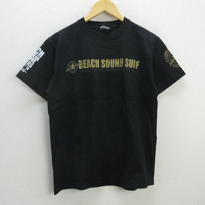 楽天市場】z□ビーチサウンド/BEACH SOUND 半袖プリントTシャツ【M】黒 