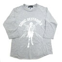 ビームス/BEAMS 247SONIC DESTROYER プリント七分袖 Tシャツ◆灰MENS【中古】