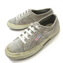 【36】アダムエロペ別注スペルガ/Supergaコットンスニーカー■灰【中古】