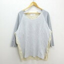 ★ イッペイタケイ/ippei takei 切替 七分袖カットソー/灰色グレーMENS【中古】