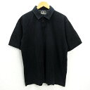WW■日本製■ジャンフランコフェレ ゴルフ/GIANFRANCO FERRE GOLF半袖ポロシャツ■黒【52】MENS/79【中古】