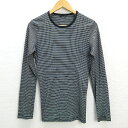 WW■日本製■アトウ/ATOボーダー柄ロングスリーブTシャツ/カットソー■白/黒【メンズL】MENS/細身53【中古】