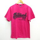■■NM7 水樹奈々/NANA MIZUKI LIVE DIAMOND2009プリントTシャツ■ピンク【L】美品MENS【中古】
