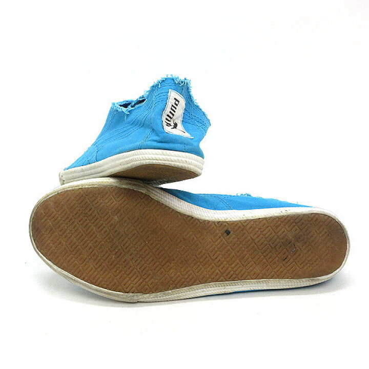 楽天市場 X 24 5cm プーマ Puma テッキージャム Tekkies Jam キャンバススニーカー 水色 Ladies 4 中古 マニライズ