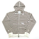 WTAPS/ダブルタップスWHO DARES WINSボーダー柄ジップパーカ■白/茶【1】MENS&LADIES【中古】